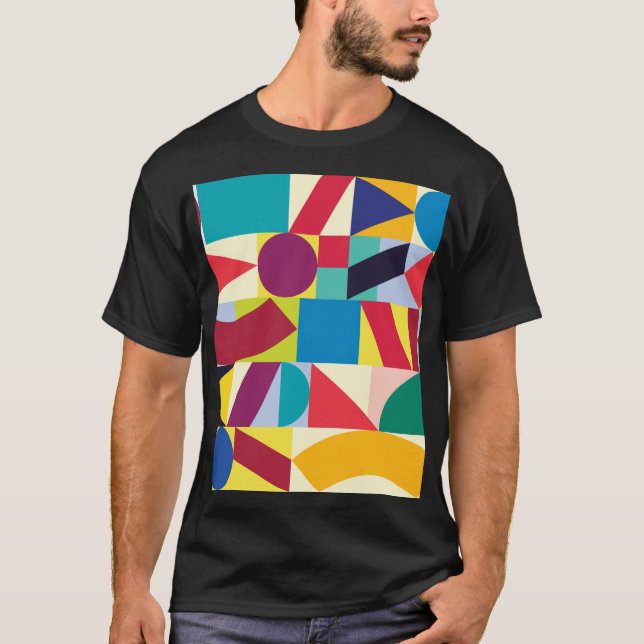 Geometrisches Abstrakt: Vintages Nahtloses Muster. T-Shirt (Vorderseite)