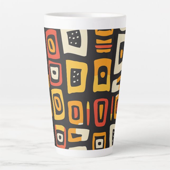 Geometrisches Abstraktes afrikanisches Muster Milchtasse (Vorderseite)