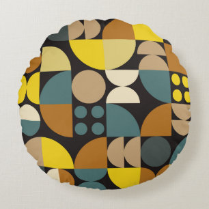 Geometrisches abstraktes Artwork-Poster mit farben Rundes Kissen