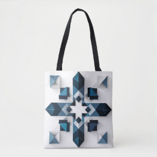 Geometrisches abstraktes Design in Blau und Weiß