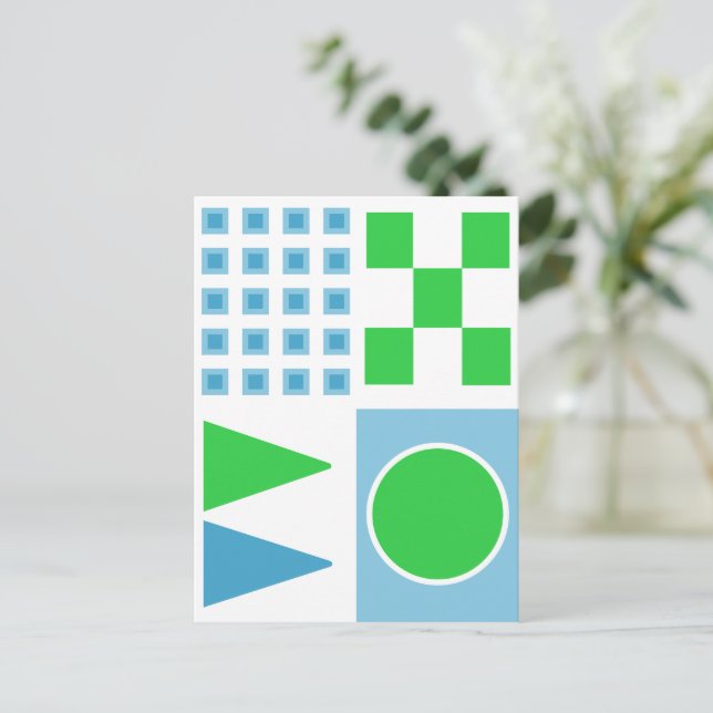 Geometrisches Abstraktes Fliesendesign Postkarte (Stehend Vorderseite)