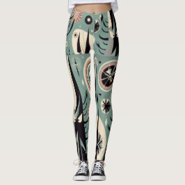 Geometrisches abstraktes kosmisches Baumdesign Leggings
