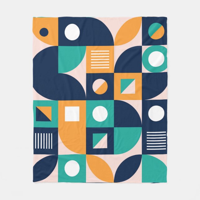 Geometrisches abstraktes Muster: buntes, modernes  Fleecedecke (Vorderseite)