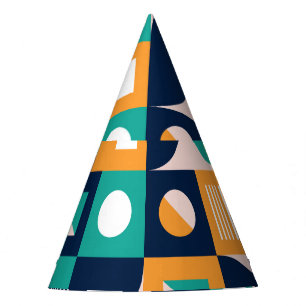 Geometrisches abstraktes Muster: buntes, modernes Partyhütchen