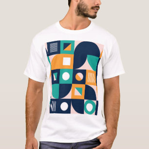 Geometrisches abstraktes Muster: farbenfroh, moder T-Shirt