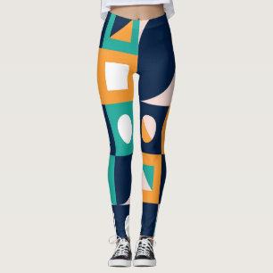 Geometrisches abstraktes Muster: farbenfrohes, mod Leggings