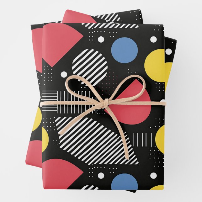 Geometrisches Abstraktes Muster Geschenkpapier Set (Beispiel)