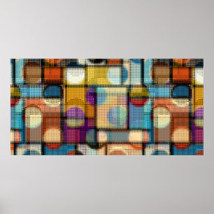 Geometrisches abstraktes Muster in Low-Poly-Pixela Poster
