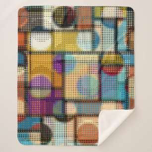 Geometrisches abstraktes Muster in Low-Poly-Pixela Sherpadecke