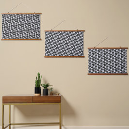 Geometrisches Abstraktes Muster Moderne Elegante E Wandteppich Mit Holzrahmen