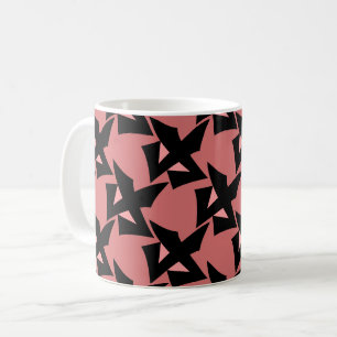 Geometrisches abstraktes Muster Retro-Terrakotta b Kaffeetasse