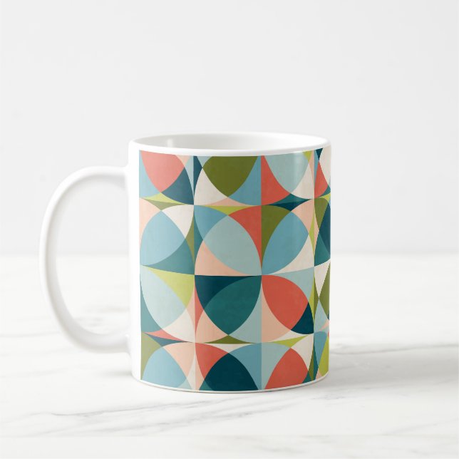 Geometrisches, Abstraktes Nahtloses Design Mitte d Kaffeetasse (Links)