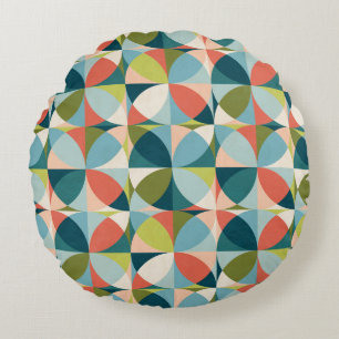 Geometrisches, Abstraktes Nahtloses Design Mitte d Rundes Kissen