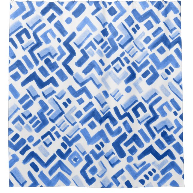Geometrisches Abstraktes Nahtloses Muster Duschvorhang (Vorderseite)