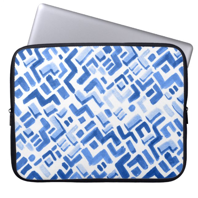 Geometrisches Abstraktes Nahtloses Muster Laptopschutzhülle (Vorderseite)