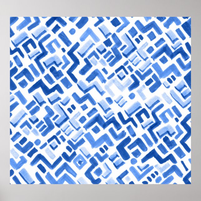 Geometrisches Abstraktes Nahtloses Muster Poster (Vorne)