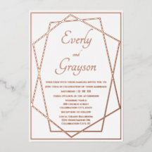 Geometrisches Abstraktes Rahmen Rose Gold Wedding