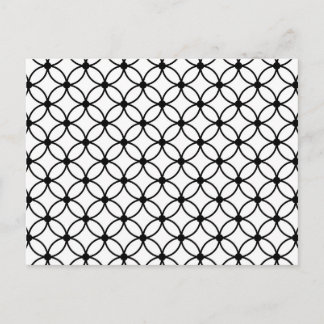 Geometrisches Abstraktes Schwarz-Weiß-Retro-Muster Postkarte