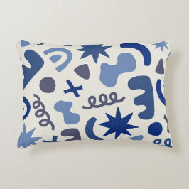 Geometrisches akzentes Pillow - Chic Blue Abstract Dekokissen