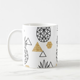 Geometrisches Ananas Gold Dots Muster. Kaffeetasse