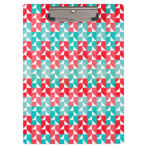 Geometrisches Aqua-blaues und rotes modernes Klemmbrett