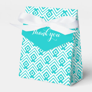 Geometrisches Aqua und Weiß dank Geschenkboxen Geschenkschachtel