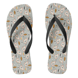 Geometrisches Aquamarin- und Blaumuster Flip Flops
