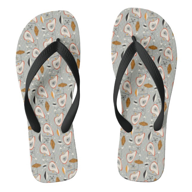 Geometrisches Aquamarin- und Blaumuster Flip Flops (Fußbett)