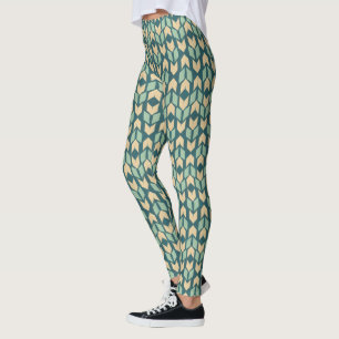 Geometrisches aquamarines Pfeil-Muster Geo Leggings