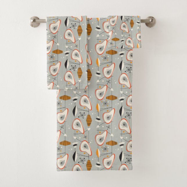 Geometrisches aquamarines u. blaues Muster Badhandtuch Set (Insitu)