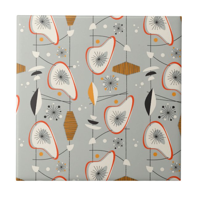 Geometrisches aquamarines u. blaues Muster Fliese (Vorderseite)