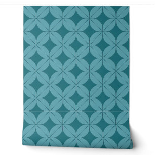 Geometrisches Aquamarines und blaues Muster Tapete