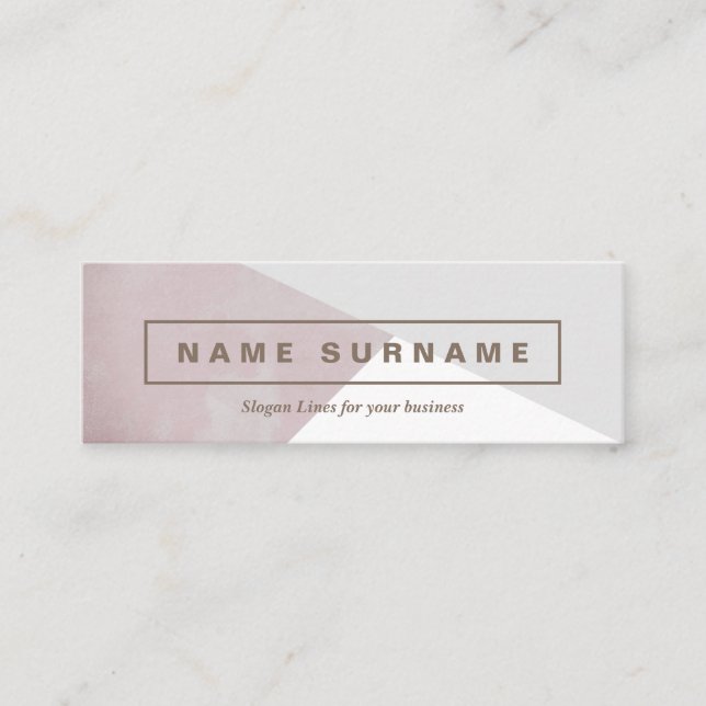 Geometrisches Aquarell-Browngraue MiniVisitenkarte Mini Visitenkarte (Vorderseite)