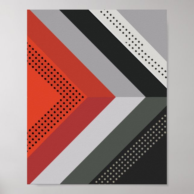 Geometrisches Arrow-Abstract-Design Poster (Vorne)