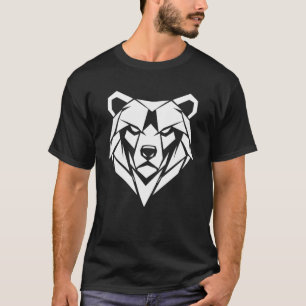 Geometrisches Bärenkopf-Tierliebhaber-Kunst-T-Shir T-Shirt