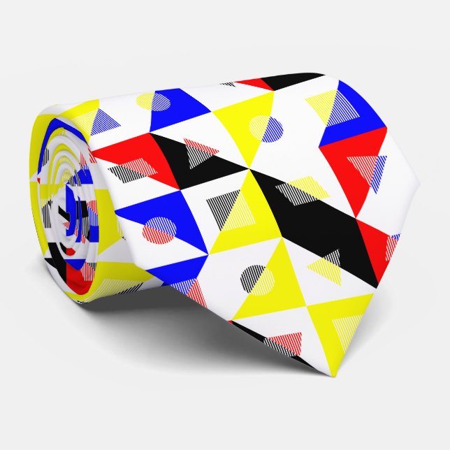 Geometrisches Bauhaus Krawatte (Gerollt)