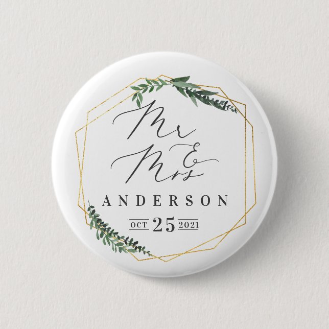 geometrisches Blattgold Button (Vorderseite)