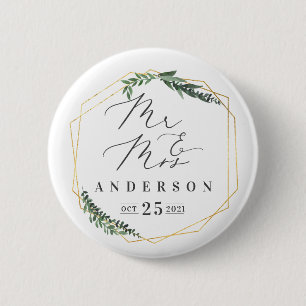 geometrisches Blattgold Button