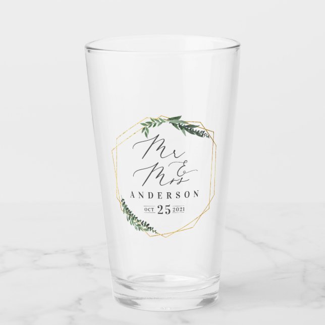 geometrisches Blattgold Glas (Vorderseite)