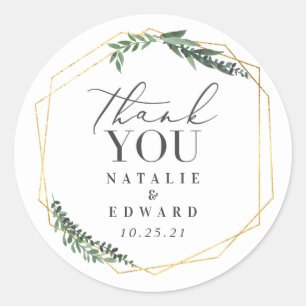 geometrisches Blattgold Runder Aufkleber