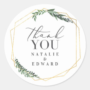 geometrisches Blattgold Runder Aufkleber