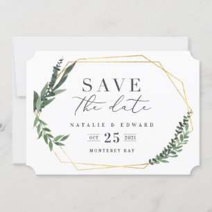 geometrisches Blattgold Save The Date