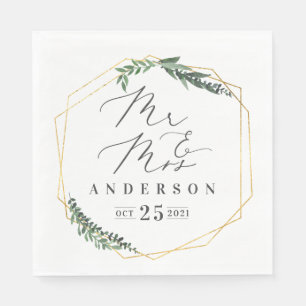 geometrisches Blattgold Serviette