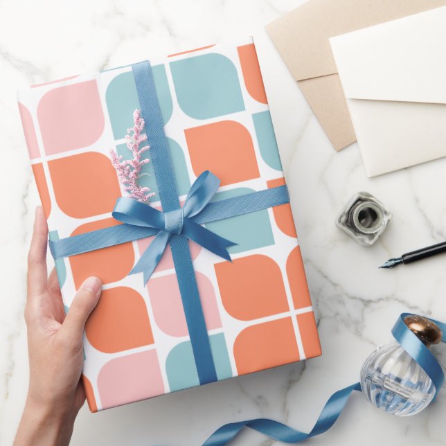 Geometrisches Blattmuster Geschenkpapier (Schenken)