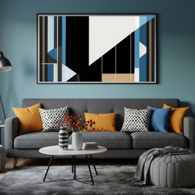 Geometrisches Blau und Gold Poster (Von Creator hochgeladen)