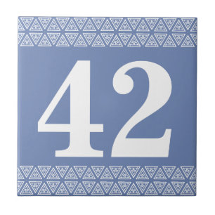 Geometrisches Blau und -WEISS der Zahl-Fliese Fliese