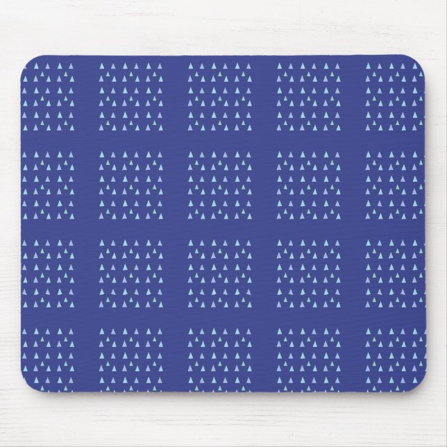 Geometrisches blaues Dreieck-Muster-Mauspad Mousepad (Vorne)