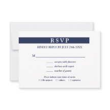 Geometrisches blaues Menü Auswahl RSVP Hochzeit