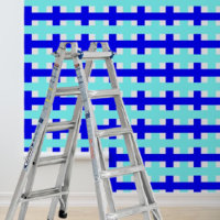 Geometrisches blaues Muster des Karos Peel Stick