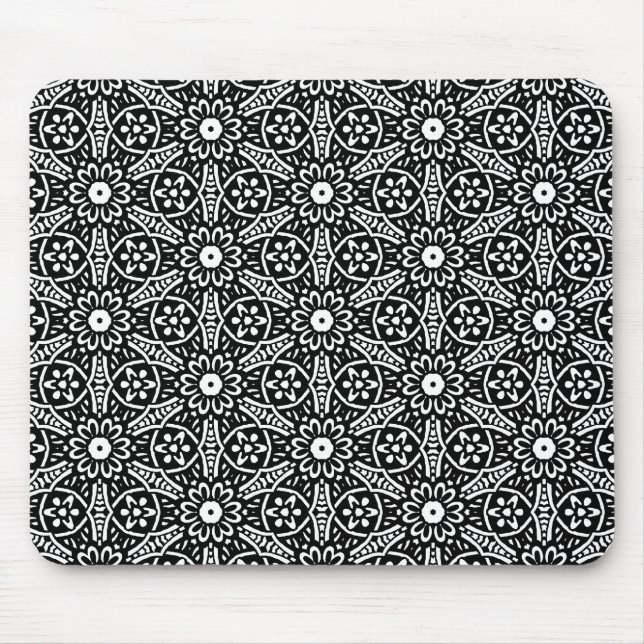 Geometrisches Blumen-Muster Mousepad (Vorne)